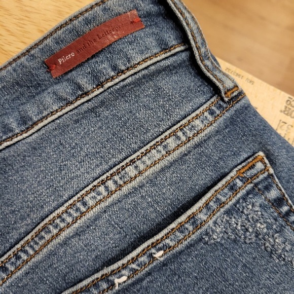 Pilcro & The Letterpress Anthropologie Jeans Embroidered Embellishments Cuff 30 - Picture 7 of 10